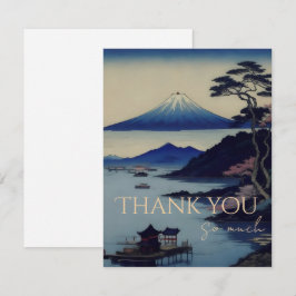 Tarjeta De Agradecimiento Thank you card Japanese Mount Fuji Landsca