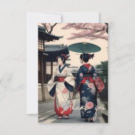 Tarjeta De Agradecimiento Thank You Card – Kyoto Kimono Spring Walk