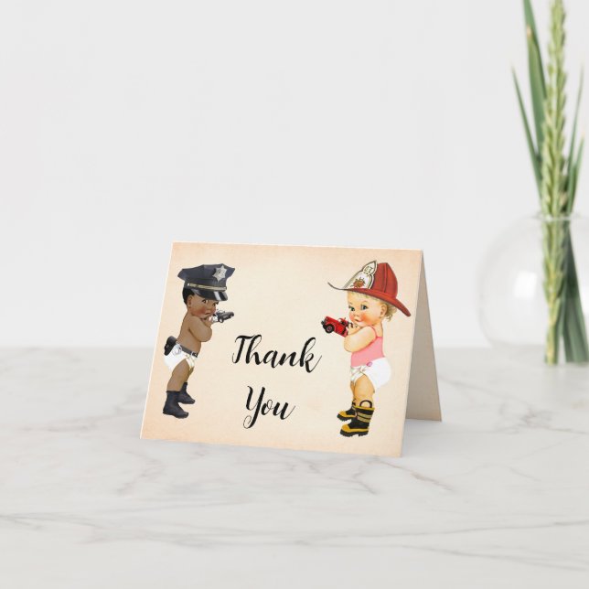 Tarjeta De Agradecimiento Thank You Card Little Recruit Baby Shower (Anverso)