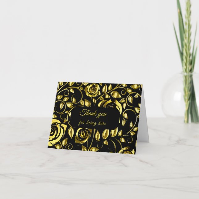 Tarjeta De Agradecimiento Thank you card-Midnight Elegance collection (Anverso)