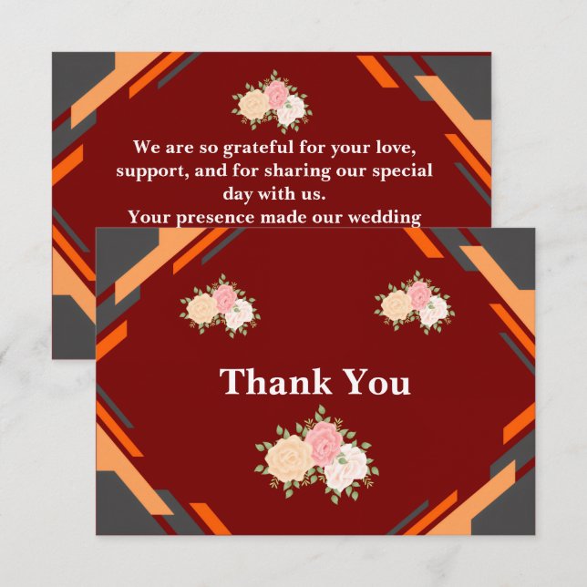 Tarjeta De Agradecimiento Thank You Card – Simple, Customizable (Anverso / Reverso)