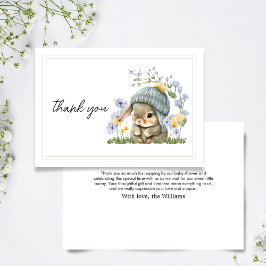 Tarjeta De Agradecimiento Thank You Card Simple Little Bunny