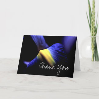 Tarjeta De Agradecimiento Thank You Card (Template) Iris Floral Macro Blue