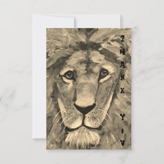 Tarjeta De Agradecimiento Thank You card with blank inside Lion  (Anverso)