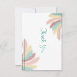 Tarjeta De Agradecimiento thank you  feathers 