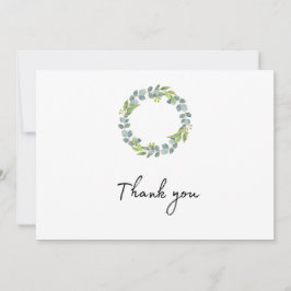 Tarjeta De Agradecimiento Thank You Folded Eucalyptus Wreath Wedding Card