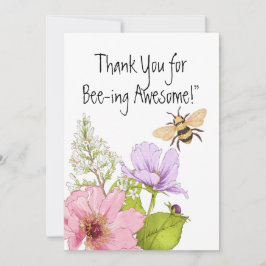 Tarjeta De Agradecimiento Thank You for Bee-ing Awesome Card