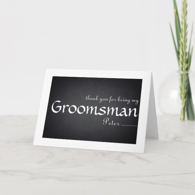 Tarjeta De Agradecimiento Thank you for being my Groomsman (Anverso)