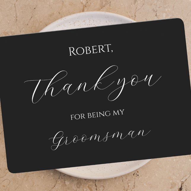 Tarjeta De Agradecimiento Thank You for Being My Groomsman Card Script (Subido por el creador)