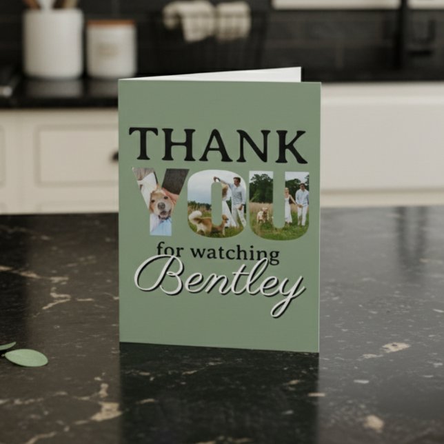 Tarjeta De Agradecimiento Thank You For Watching Our Dog Photo Card (Send a personalized thank you note to friends and family who cared for your furry friend!)