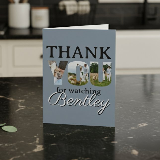Tarjeta De Agradecimiento Thank You For Watching Our Dog Photo Card (Send a personalized thank you note to friends and family who cared for your furry friend!)