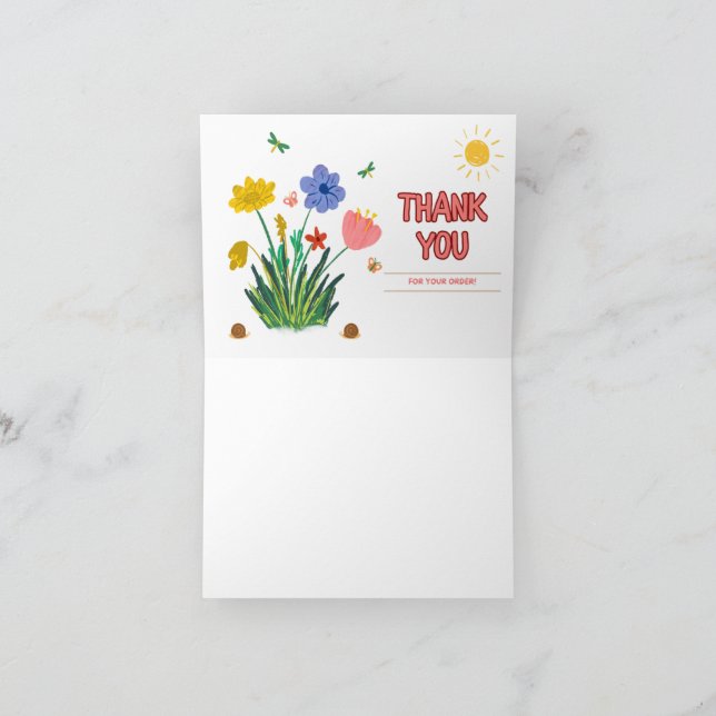 Tarjeta De Agradecimiento Thank You for Your order card (Interior)