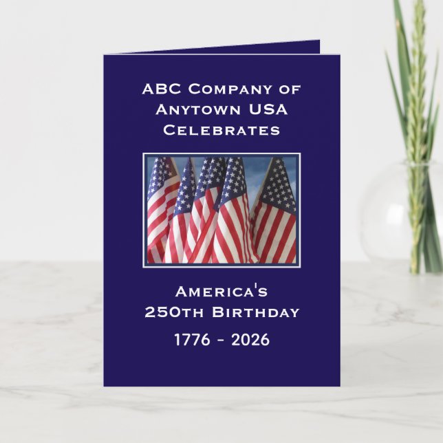 Tarjeta De Agradecimiento Thank You For Your Service America's 250th  (Anverso)