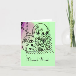 Tarjeta De Agradecimiento Thank You Front Line Workers Green Purple Heart