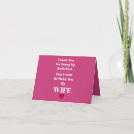 Tarjeta De Agradecimiento Thank You Girlfriend/Wife Valentine's Card