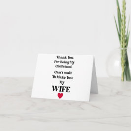 Tarjeta De Agradecimiento Thank You Girlfriend/Wife Valentine's Card