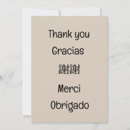 Tarjeta De Agradecimiento Thank you-Gracias-謝謝-Merci-Obrigado Blank
