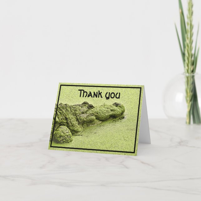 Tarjeta De Agradecimiento 'Thank You' Irish Green Gator in Duckweed Photo (Anverso)