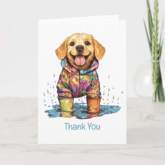Tarjeta De Agradecimiento Thank You Labrador Retriever Rain Puddle