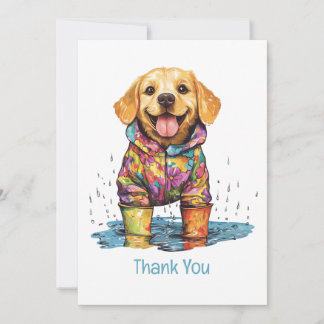 Tarjeta De Agradecimiento Thank You Labrador Retriever Rain Puddle