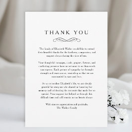 Tarjeta De Agradecimiento Thank you - Memorial Funeral White Card