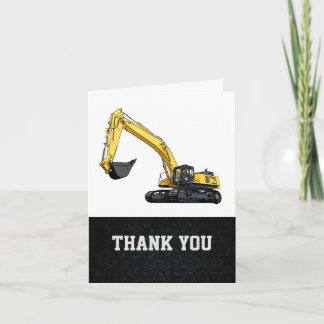 Tarjeta De Agradecimiento Thank You Men's Excavator Note Card Construction