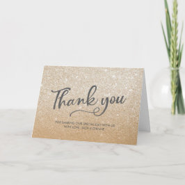 Tarjeta De Agradecimiento Thank you personalized greeting card gold glitter