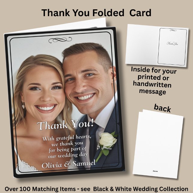 Tarjeta De Agradecimiento Thank You - Photo on Black White, (Subido por el creador)