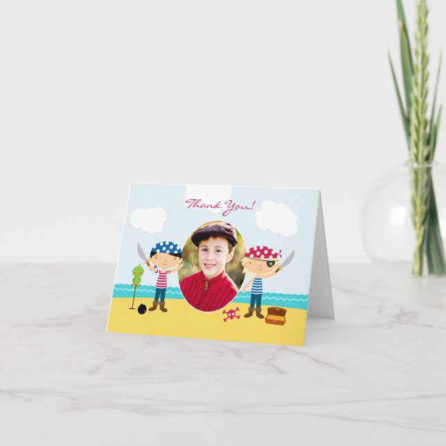 Tarjeta De Agradecimiento Thank You Pirate Photo Folded Card