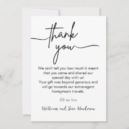 Tarjeta De Agradecimiento Thank You Script Wedding Photo Thank You Card