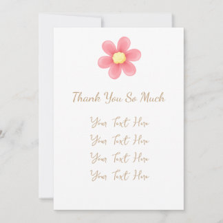 Tarjeta De Agradecimiento Thank You So Much Personalized Card with Pink