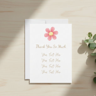 Tarjeta De Agradecimiento Thank You So Much Personalized Card with Pink