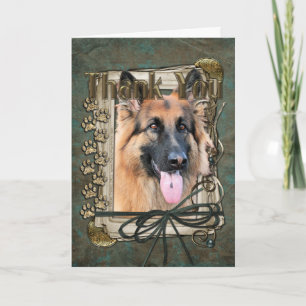 Tarjeta De Agradecimiento Thank You - Stone Paws - German Shepherd - Chance