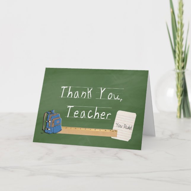 Tarjeta De Agradecimiento Thank You, Teacher (Anverso)