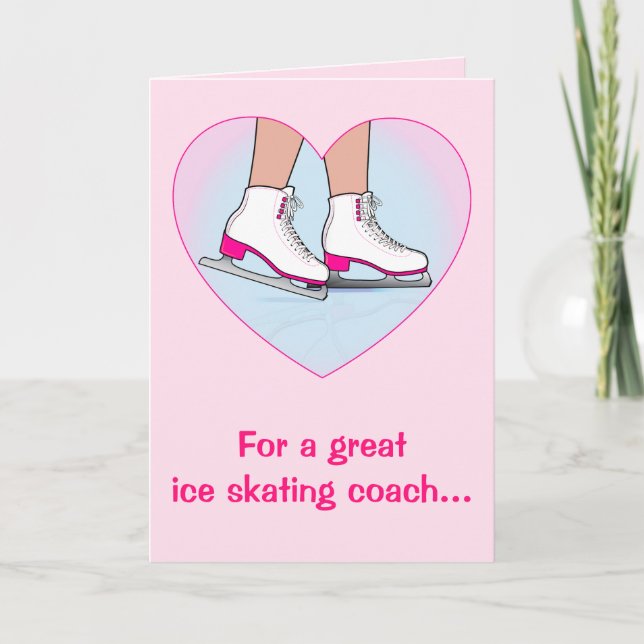 Tarjeta De Agradecimiento Thank You to an Ice Skating Coach (Anverso)