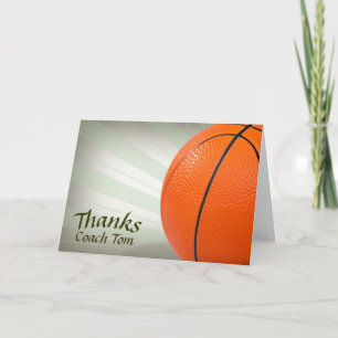 Tarjeta De Agradecimiento Thank You to Basketball Coach