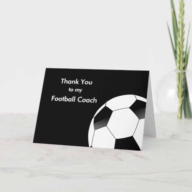Tarjeta De Agradecimiento Thank You to my Soccer & Football Coach (Anverso)