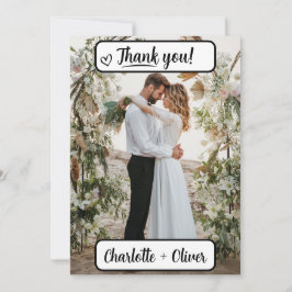 Tarjeta De Agradecimiento Thank You Wedding Card with Picture (Back & Front)