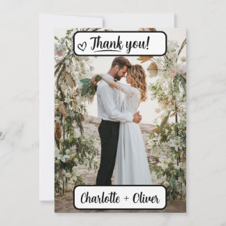 Tarjeta De Agradecimiento Thank You Wedding Card with Picture (Back & Front)