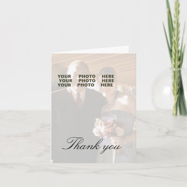 Tarjeta De Agradecimiento Thank You Wedding Photo (Anverso)
