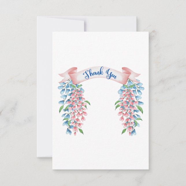 Tarjeta De Agradecimiento Thank You Wisteria Flowers (Anverso)