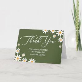 Tarjeta De Agradecimiento Thank yoy card boho Daisy green
