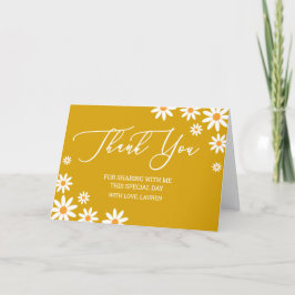 Tarjeta De Agradecimiento Thank yoy card boho Daisy mustard