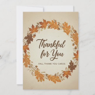 Tarjeta De Agradecimiento Thankful for You Fall Thank You Cards