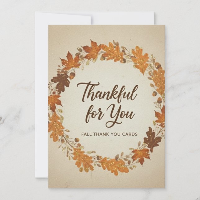 Tarjeta De Agradecimiento Thankful for You Fall Thank You Cards (Anverso)