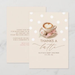 Tarjeta De Agradecimiento Thanks a Latte Coffee Themed Thank You