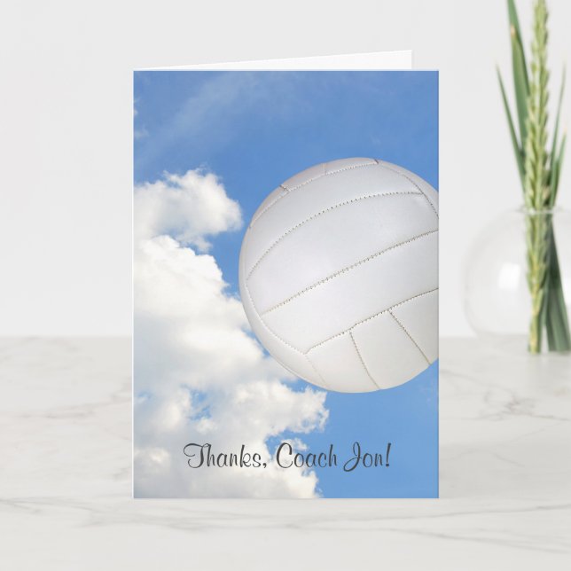 Tarjeta De Agradecimiento Thanks for volleyball coach (Anverso)