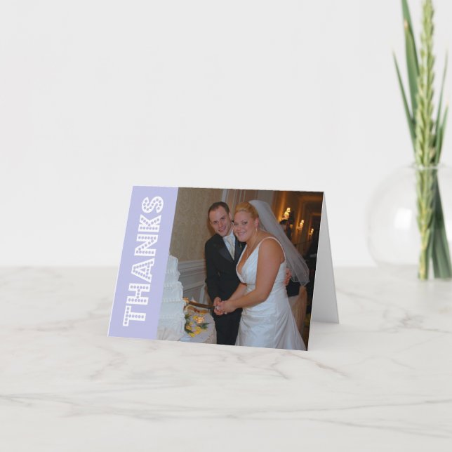 Tarjeta de agradecimiento Thanks In Lights (Violet (Anverso)