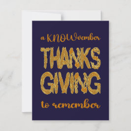 Tarjeta De Agradecimiento Thanksgiving | A KNOWvember To Remember