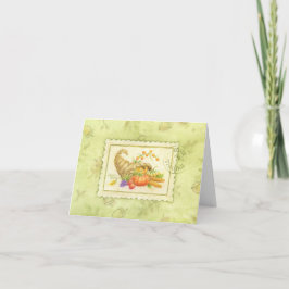 Tarjeta De Agradecimiento Thanksgiving Cornucopia Autumn Blank NoteCard